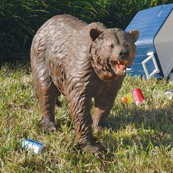 Grand scale Brown Bear Garden Sculpture Roaring Life Size Large Statue